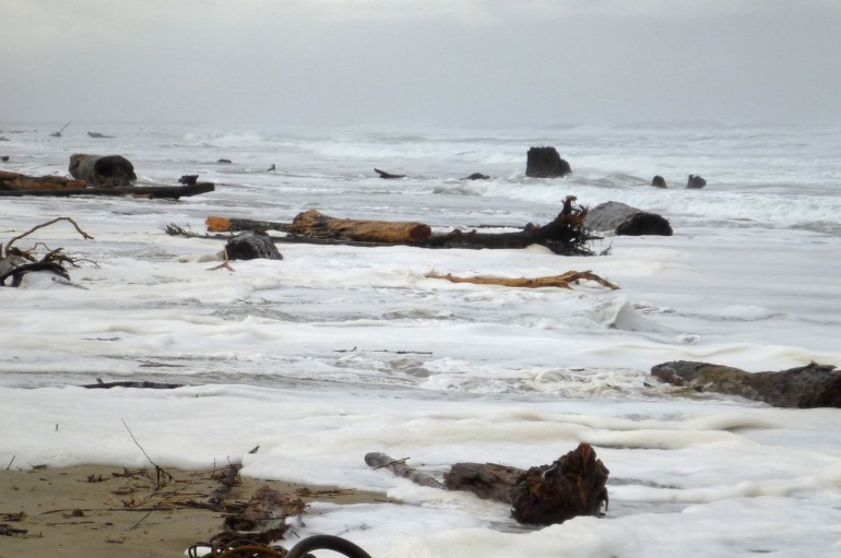 December 12, 2012 - high tide 10.4', NW swell 13', wind waves 3'