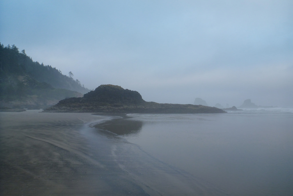Distant rock looks like a submarine