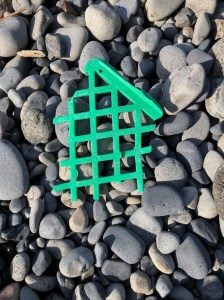Green fish crate fragment