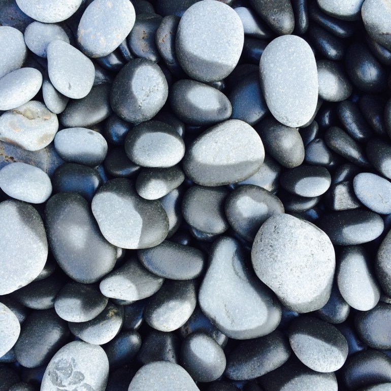 A closeup of drying cobbles.